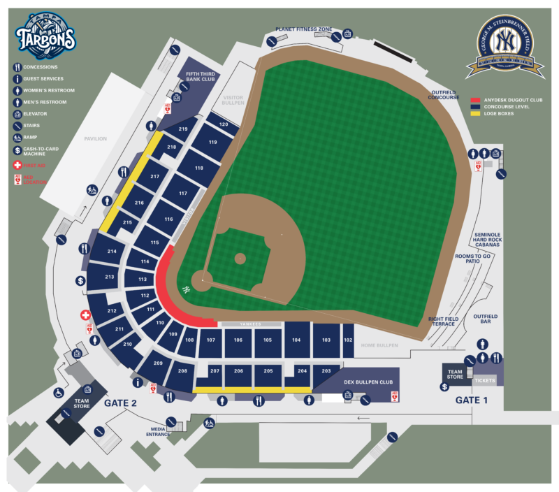 Stadium Map Steinbrenner Field Yankees Spring Training Facility